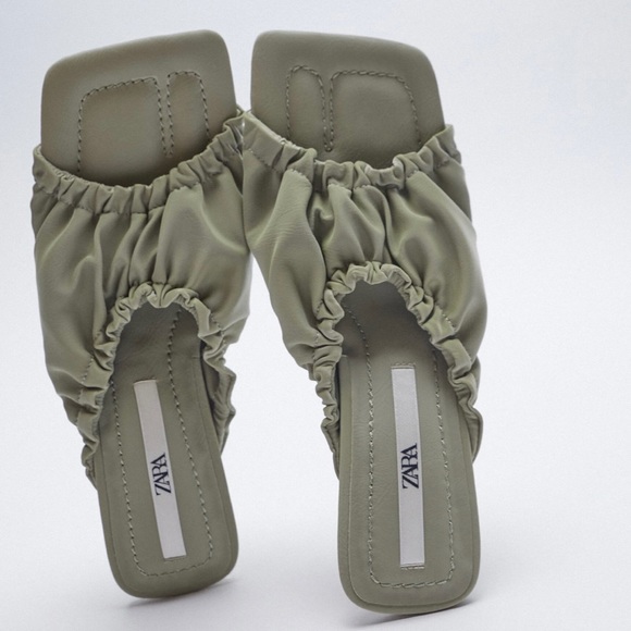 ZARA RUCHED HEELED SANDALS - Picture 1 of 9